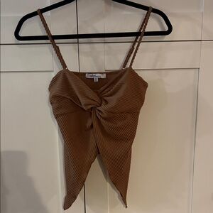 Velvet Brown Twist Front Camisole